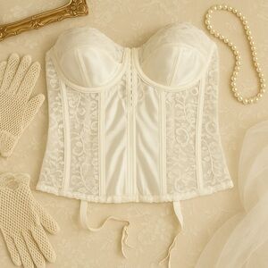 Vintage Longline Strapless Underwire Corset Bustier Size 38B